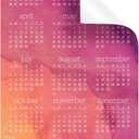 Annual Year-at-A-Glance Calendar Sticker Decal | Removable and Repositionable (Peony 2025, 6 x 9 inches)