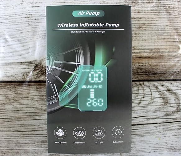 Electric Air Pump Bicycle Battery Compressor - 150 PSI Mini Portable Bicycle Pump Air Compressor for Car, Motorcycle, Bicycle, Balls, Rechargeable via USB-C as Torch and Power Bank