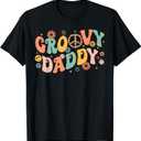 Groovy Daddy Birthday Party Peace Sign Dad 60s 70s Hippie T-Shirt