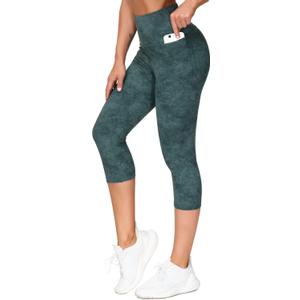 THE GYM PEOPLE Women's High Waist Tummy Control Capris Leggings, Large