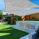 TANG 10' x 10' x 14' Sun Shade Sail Right Triangle Shade Canopy Patio Cover UV Block Permeable Cloth Fabric for Pergola Backyard Porch Deck Garden Carport Awning Outdoor Activity, Grey