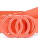 Women Belt for Jeans Dress O-Style Orange Buckle Ladies Skinny Waist Faux Leather Belts Orange Small (Orange, S)