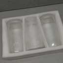 3 Pcs 8 Inch Tall Glass Vase for Flower, Flower Vases for Bouquet, Modern Glass Vases, Clear Ribbed Vase for Living Room, Bedroom, Dining Table, Office, Wedding, Centerpieces