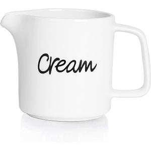 ONTUBE Ceramics Creamer, Porcelain Milk Creamer Pitcher 12OZ (White)
