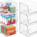 iDesign Stackable Open-Front Storage Bins for Kitchen and Pantry Organization - Set of 6 - Clear