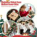 Artmag 24 Pcs Velvet Bows for Christmas Tree Rustic Bows Velvet Christmas Ornaments for Door Garland Wreath Gift Party Holiday Decoration (Width of 5/8",Beige)