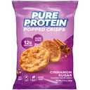 Pure Protein Cinnamon Sugar Popped Crisps - 12g Plant Based Protein, Gluten Free, Non GMO, Vegan, Air Popped & Puffed Crisps – Healthy Protein Snacks – 12 Pack (EXP 02/04/27)