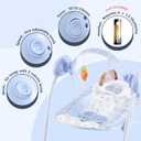 Portable Baby Swing for Infants, Compact & Foldable Infant Swing with 5-Speed Swing,Music, Timer, Cushioned Seat, Battery Operated, 0-9 Months 6-20 lbs,SG2401