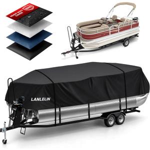 Pontoon Boat Cover 24'2''-26'2'', Heavy Duty 900D Marine Grade Waterproof