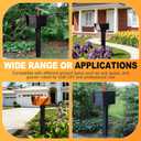 Black Mailbox Post for Outside, 43x4x4 inch, Heavy Duty In-Ground Post with Plate Bracket and Ground Anchors, Ideal for Outside Curbside Residential Use