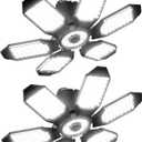 Adiding LED Garage Light 2 Pack, Super Bright 20000Lm Basement Ceiling Lighting w/ 6+1 Deformable Panels Screw in E26 Bulb Base Socket for Workshop Attic Warehouse Utility Laundry Storage Area