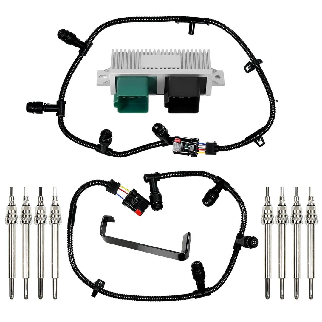VORGENS Glow Plugs Harnesses Controller, GPCM Kit Fit for Ford F250/F350/F450/F550/E350/E450/Excursion 20042010, 6.0L  Replace 5C3Z12A690A, 4C2Z12A690AB, YC3Z12B533AA