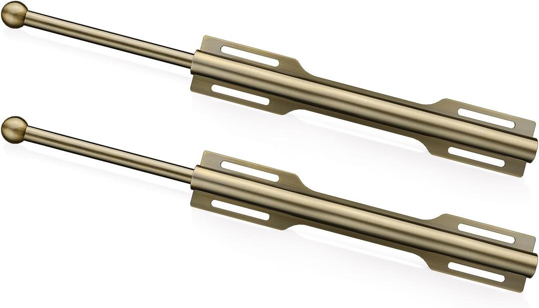 12" Valet Rod for Closet Pull Out (2 Pack, Antique Brass)