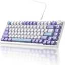 Ajazz 75% Mechanical Gaming Keyboard with Volume Knob, Gasket Mount Wired Custom Keyboard, South-Facing RGB Backlit, PBT Keycaps, Pre-lubed Linear Switches, Creamy Sound for Office & Gaming