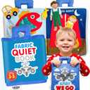 Curious Columbus Quiet Book Away We Go Busy Book for Kids, Montessori Airplane Travel Toy for Preschool and Early Learning