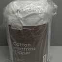 Cloud-Like Twin Mattress Topper - 100% Cotton Top Mattress Pad for Back Pain Relief - Breathable & Naturally Cooling for Hot Sleepers, White