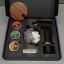 Whiskey Smoker Electric Set Bourbon Christmas Gifts for Men Old Fashioned Smoker Drink With 6 Wood Chips and 6 Whiskey Stones Food and Cocktail Smoked Kitchen Bar Tools Cool White Elephant Gifts Black