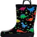 Lone Cone Kids Rain Boots for Girls & Boys – Waterproof Natural Rubber Toddler Rain Boots with Non-Slip Outsole & Easy Pull Handles – Solid, Pattern & Glitter Designs, Size 3
