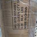 Virans Queen Bed Frame with 16" Deluxe Wingback & Charging Station, Upholstered Platform Bed with Button Tufted Storage Headboard, Dark Grey