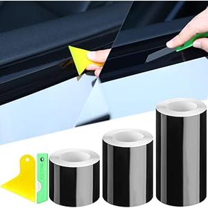 Marsui 3 Rolls 66 ft Vinyl Wrap for Car, Automotive Door Entry Guard Reflective Car Sill Adhesive Tape Protector for Chrome Delete Door Edge(2 inx32.8 ft, 2.8 inx16.4 ft, 4 inx16.4 ft,Vinyl)