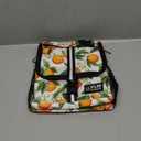 VLM Lunch Box for Women, Insulated Lunch Bag Women with Adjustable Shoulder Strap, Cute Lunch Tote Bag for Work,Picnic,Camping (Medium, Orange-White Pattern)