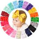 doboi 8pcs Baby Girls Bows Headbands Nylon Hairbands Ribbon Bow Elastic Hair Accessories for Newborns Infants Toddlers and Kids