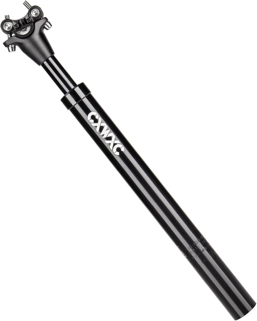 CXWXC Suspension Seatpost 27.2 30.9 31.6mm x 400mm - Shock Absorber Bicycle Seat Post - Adjustable Coil Spring Comfort for Touring & Bikepacking