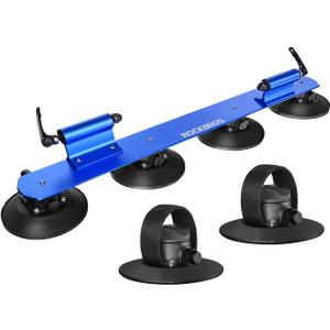 ROCKBROS Suction Cup Roof Bike Rack for Car Roof Sucker Bicycle Carrier Quick Release Aluminium Alloy Roof Rack for 1 2 3 Bikes (Max 2-Bikes Blue)