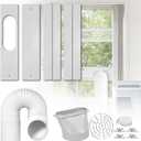 Portable Air Conditioner Window Kit: Adjustable Universal AC Seal Window Vent Kit with 5.9 Inch Diameter 59 Inch Length Exhaust Hose for Sliding Vertical/Horizontal Windows