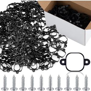 180 Pcs Mount Compatible with 300 ft Govee Pro H706 H806 Permanent Outdoor Lights Brackets with Screws for Soffit, Fascia, Clip Replace Glue(Black)