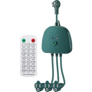 Christmas Light Controller with Remote, Create Dazzling Lighting Displays with Multiple Functions, Timer, Dusk to Dawn Sensor, Adjust Speed for Holiday Xmas Lights(3 Channel, 14 Functions)