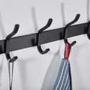 23 Inch Coat Rack Wall Mount with 8 Hooks, Black Wall Hook Rack