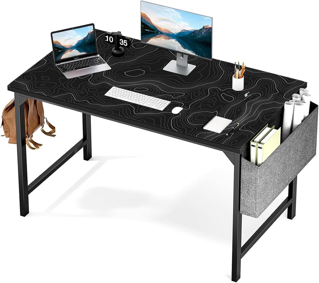 AQQA Topographic 3XL Huge Mouse Pads Oversized (48"x24") - Extra Large Gaming XXXXL Mouse Pad for Full Desk - Mousepad with Stitched Edges Non-Slip Rubber Base,Desk Mat for Laptop,Computer & PC, Black