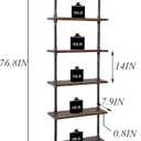 Industrial Pipe Bookshelves Rustic Wall Ladder Bookshelf Display Storage Stand Shelf Bookcase for Living Room, Kitchen, Office (6 Tier)