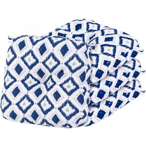 Outdoor Chair Cushions, Outdoor Seat Cushions for Patio Furniture Waterproof with Ties, Replacement Tufted Patio Chair Pads, 19x19x5 inches Set of 4