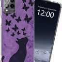 Clear Case for T-Mobile Revvl 7 Pro 5G, Cat Butterfly Silhouette | Shockproof Slim TPU Case for Revvl 7 Pro 5G, Military Grade Drop Protection, Anti-Yellowing Clear Cover