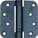 Hinge Outlet Spring Hinges - 4 Inch, Self Closing Adjustable (Flat Black, 2 Pack) (4" x 4" with 5/8" radius (Pack of 2))