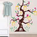 Removable Vinyl Art Wall Decals Mural for Nursery Room, Colorful Photo Tree