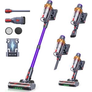 Cordless Vacuum Cleaner, 550W/45KPA/60Mins(ECO Mode) Vacuum Cleaners for Home, Self-Standing Stick Vacuum with Wall Mount Charging and Auto Mode, Handheld Vacuum for Pet Hair/Carpet/Floor