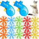 LAPOHI 17 PCS Cat Fetch Toy with Colorful Flying Propellers Set, Cat Playing Tracking Interactive Toys for Kitten Indoor and Outdoor Chasing Training Hunting