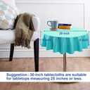 Hiasan Round Tablecloth 30 Inch - Waterproof Stain Resistant Spillproof Polyester Fabric Table Cloth for Dining Room Kitchen Party, Aqua