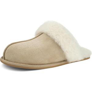 IPSAE Womens Scuffette ii Fuzzy Slippers with Memory Foam Slip on House Slippers for Woman Bedroom Scuff Indoor Shoes (11-12)