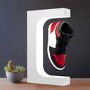 Floating Shoe Display Magnetic Levitating Sneaker Stand Holder Rotation Acrylic Rack with LED Light for Gift Advertising Exhibition Storefront shop up to Size 13 Big Shoes (White Without Shoe)