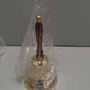 Large & Heavy Solid Brass Hand Bell School Bell Call Service Bell with Wood Handle 11"(H) 5"(D)