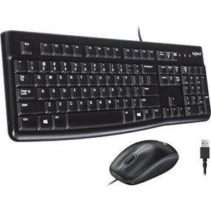 Logitech MK120 Full Size Wired Keyboard and Mouse Combo - Black