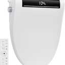 Bidet Toilet Seat,Voice Control,Auto Open,Heated Water,Elongated | Warm Air Dryer,Heated Seat,LED Temp Display,Wireless Remote,Self-Cleaning Nozzle,Night Light,Bubble Shield