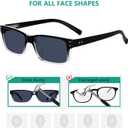 Eyekepper Vintage Reading Sunglasses for Men - 5 Pack Grey Tinted Lens Readers +1.75