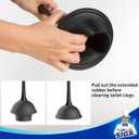 MR.SIGA Toilet Plunger and Bowl Brush Combo for Bathroom Cleaning, Black, 2 Sets