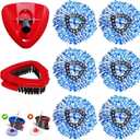 8-Pack Reusable Mop Head Replacement for O Cedar RinseClean 2-Tank System, Microfiber Spin Mop Refills Compatible with Vileda 2-in-1 Turbo Triangle (Blue)