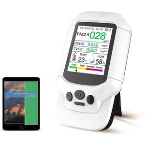 Air Quality Monitor, Formaldehyde Detector, Temperature & Humidity Meter, Pollution Tester, Sensor; Detect PM2.5/PM10/PM1.0 Micron Dust, Test Indoor TVOC Volatile Organic Compound Gas